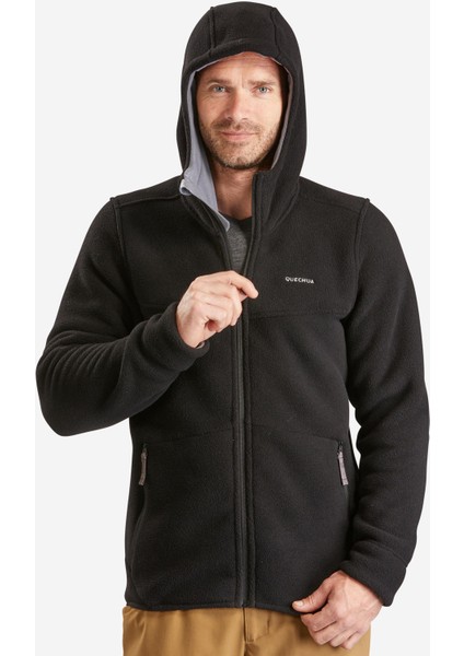 Erkek Sıcak Tutan Outdoor Polar Mont - Siyah - NH500
