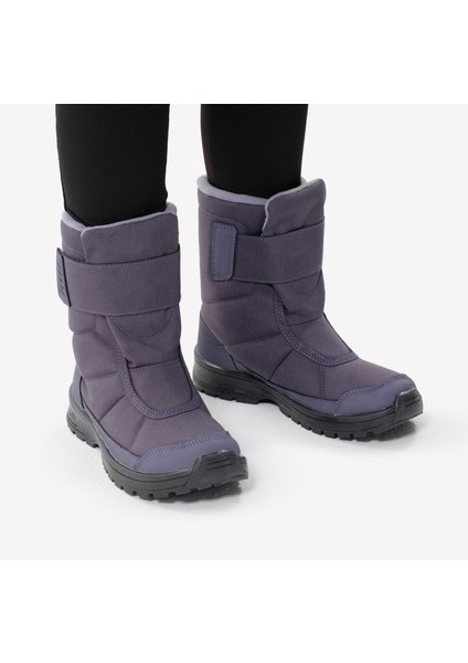 Çocuk Su Geçirmez Outdoor Kar Botu - Gri / Mor - beden 28