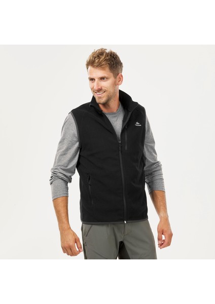 Erkek Outdoor Polar Yelek - Siyah - MH100