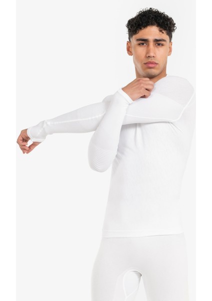 Yetişkin Uzun Kollu Termal Üst Içlik - Beyaz - Keepdry - Futbol Içliği