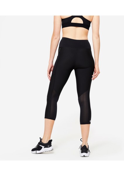 Kadın Siyah Spor Taytı 120 - 7/8 - Fitness Kardiyo fırsatları