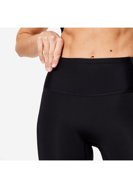 Kadın Siyah Toparlayıcı Spor Taytı 500 - Fitness Kardiyo indirimleri