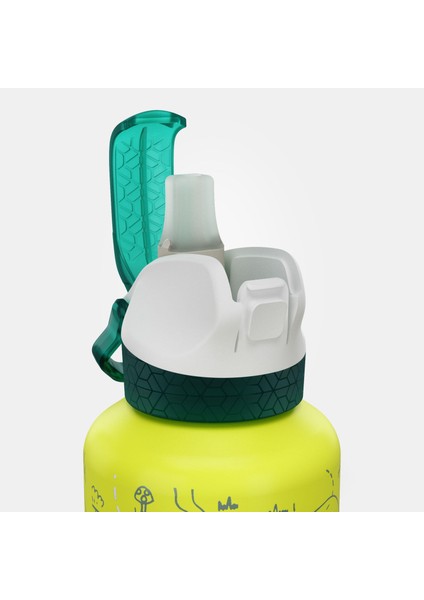 Çocuk Pipetli Alüminyum Matara - 0,6 L - Pratik Kapak - Sarı - 500