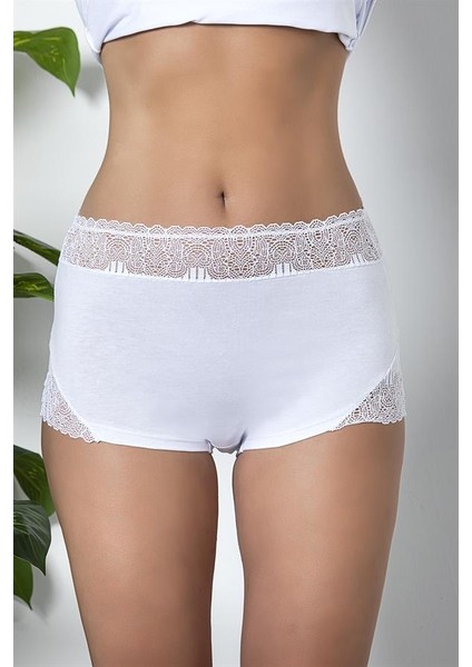 Dantel Detaylı Boxer Beyaz (BRF21783)