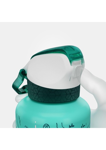 Çocuk Pipetli Alüminyum Matara - 0,6 L - Pratik Kapak - Yeşil - 500 indirimleri