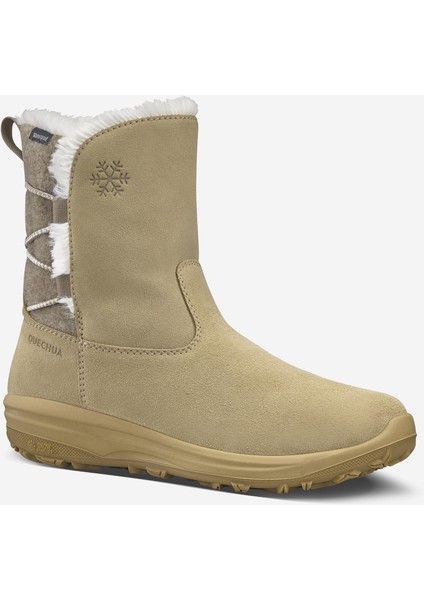 Kadın Outdoor Kar Botu - Su Geçirmez - Deri - Bej - NH500 Mid beden 39 numara