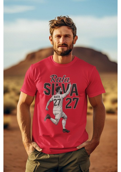 Beşiktaş Rafa Silva Forma Baskılı Unisex Kadın Erkek Kısa Kollu Tişört T-Shirt