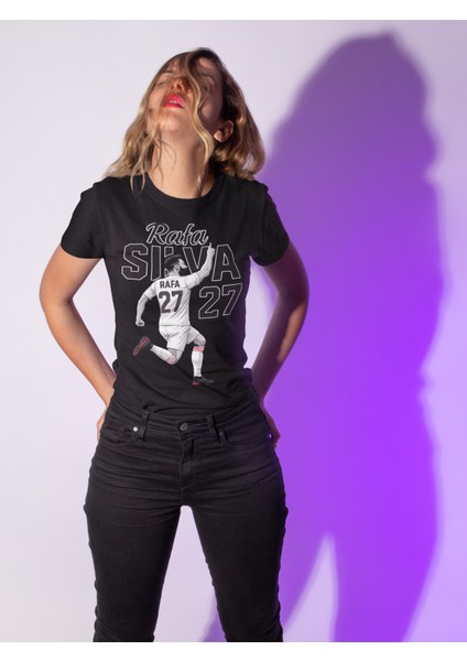 Beşiktaş Rafa Silva Forma Baskılı Unisex Kadın Erkek Kısa Kollu Tişört T-Shirt