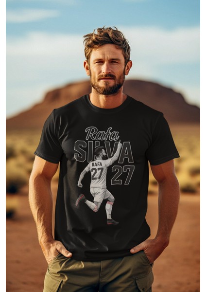 Beşiktaş Rafa Silva Forma Baskılı Unisex Kadın Erkek Kısa Kollu Tişört T-Shirt