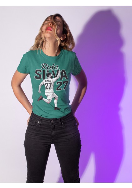 Beşiktaş Rafa Silva Forma Baskılı Unisex Kadın Erkek Kısa Kollu Tişört T-Shirt