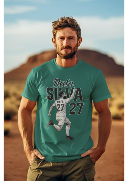 Beşiktaş Rafa Silva Forma Baskılı Unisex Kadın Erkek Kısa Kollu Tişört T-Shirt