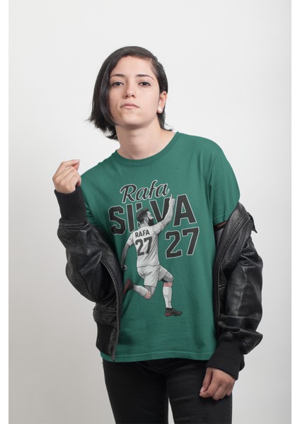 Beşiktaş Rafa Silva Forma Baskılı Unisex Kadın Erkek Kısa Kollu Tişört T-Shirt