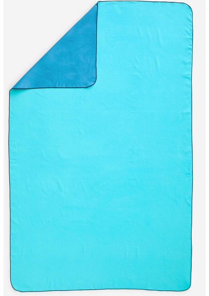 Çift Taraflı Mikrofiber Havlu - Xl Boy - Mavi / Yeşil - 110 x 175 cm