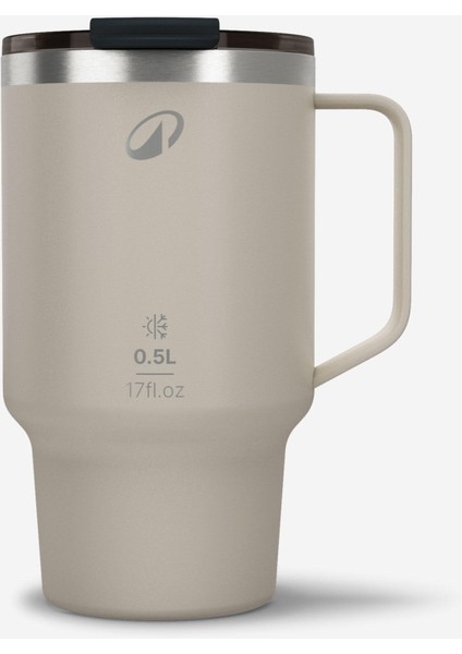 Paslanmaz Çelik Termos Bardak - Bej - 0,5 L