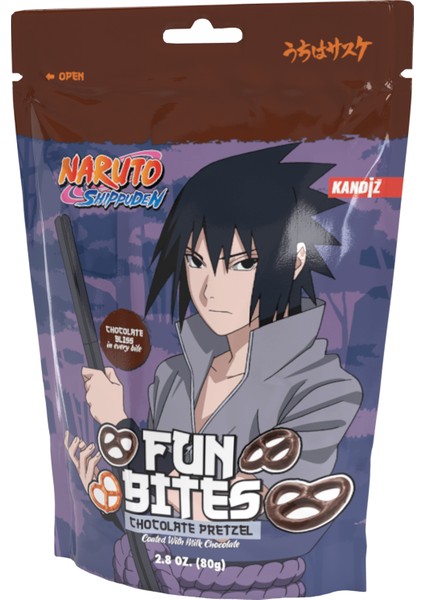 Kandiz Naruto Fun Bites Chocolate Pretzel 80 Gr.