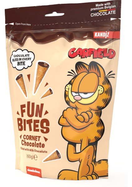 Nickelodeon Garfield Fun Bites Cornet Milk Chocolate (60 Gr.)