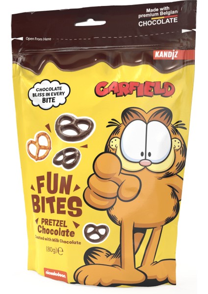 Nickelodeon Garfield Fun Bites Chocolate Pretzel 80G