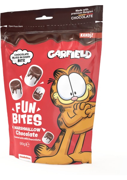 Nickelodeon Garfield Fun Bites Marshmallow Chocolate 80 Gr.