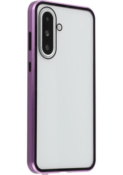 Samsung Galaxy A36 5g Kılıf Çift Taraflı Temperli Cam Manyetik Şeffaf Telefon Kılıfı-Mor (Yurt Dışından) fiyatları