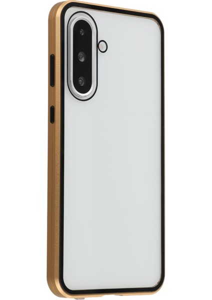 Samsung Galaxy A36 5g Kılıf Çift Taraflı Temperli Cam Manyetik Şeffaf Telefon Kılıfı-Altın (Yurt Dışından) fiyatları