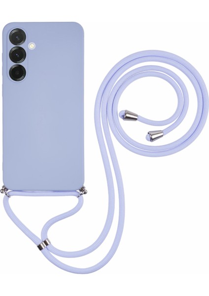 Samsung Galaxy A26 5g Kılıf Esnek Tpu Fiber Astar Darbeye Dayanıklı Çapraz Askılı Telefon Kılıfı-Açık Mor (Yurt Dışından)