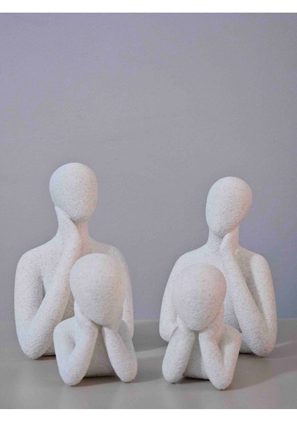 Düşünür Aile Biblo 4'lü Set Özel Granit Desenli Dmrz Home indirimleri