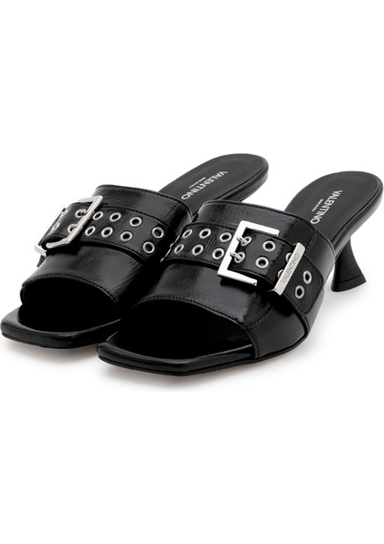 Deri Siyah Kadın Topuklu Sandalet 91D2534NPK fiyatları