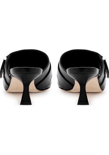 Deri Siyah Kadın Topuklu Sandalet 91D2534NPK indirimleri