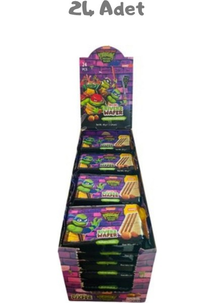 Riverz Wafer Hazelnut Ninja Turtles 40 Gr. 24 Adet