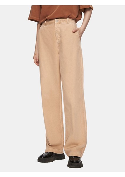 Basıc Gabardin Relaxed Bej Pantolon