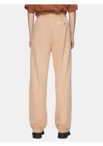 Basıc Gabardin Relaxed Bej Pantolon