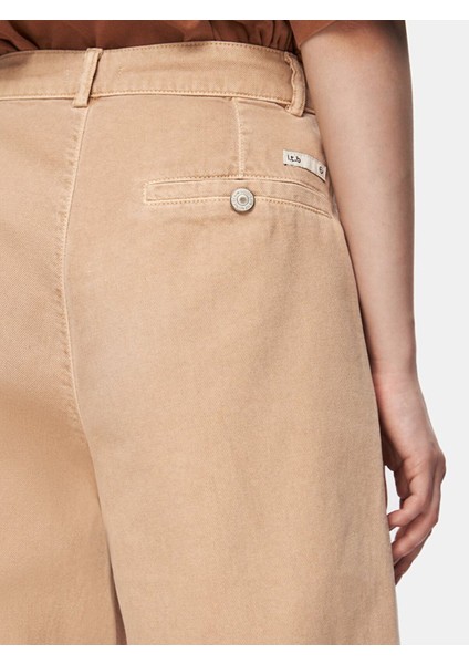 Basıc Gabardin Relaxed Bej Pantolon