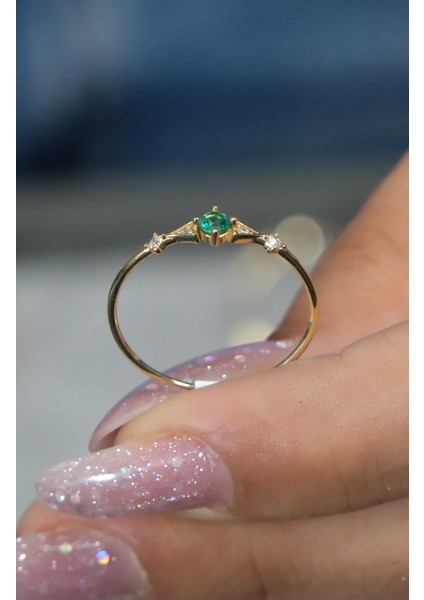 Yeşil Taşlı Yüzük 14 Ayar A080553 modelleri