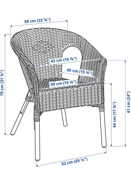 Rattan Koltuk, Rattan-Bambu, Mindersiz