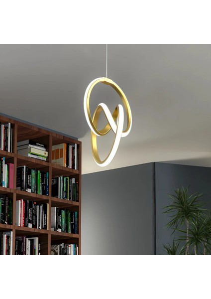 Trend Eskitme Modern Ultra Beyaz Ledli Sarkık Ledli Avize