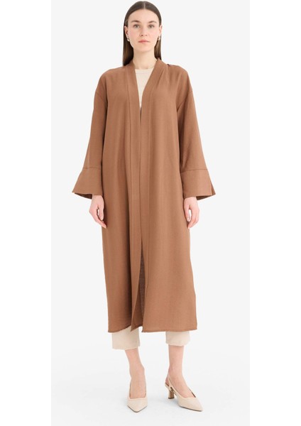 Relax Fit Basic Düz Midi Kimono D9929AX25SM