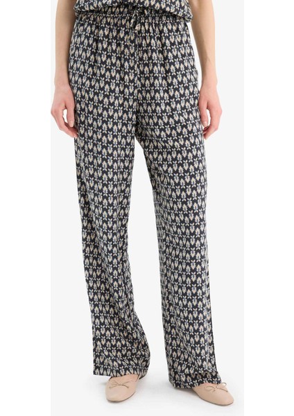 Regular Fit Desenli Esnek Belli Düz Paça Pantolon D8844AX25SP fırsatları