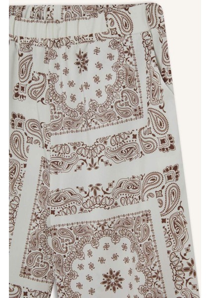 Regular Fit Şal Desenli Plaj Pantolonu-Fall in Love F8336AX25HS fiyatları