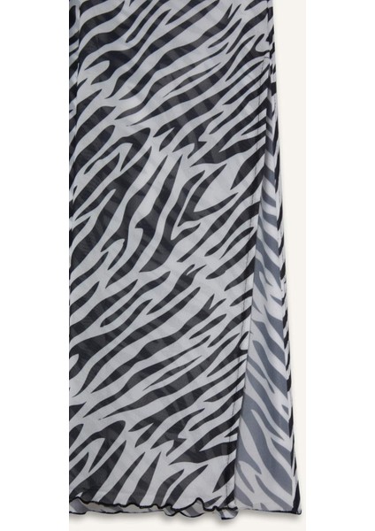 Regular Fit Zebra Desenli Tül Plaj Eteği-Fall in Love C3179AX25HS fiyatları