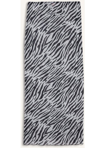 Regular Fit Zebra Desenli Tül Plaj Eteği-Fall in Love C3179AX25HS fırsatları