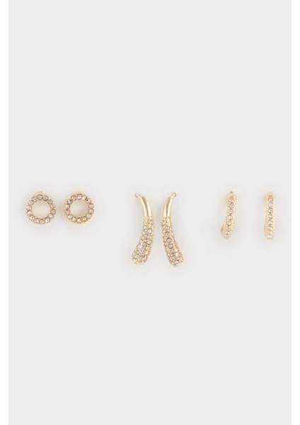 Kadın 3'lü Gold Küpe F1354AXNS