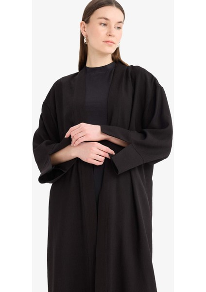 Relax Fit Basic Düz Midi Kimono D9929AX25SM modelleri