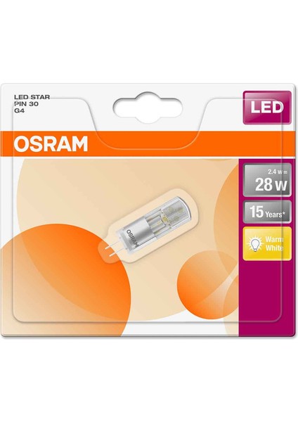 Osram St Pin 30 2700K 2.4 W Sarı LED G4 Duy LED Ampul