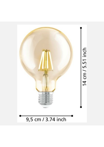 Eglo Amber G95 4 W Beyaz Klasik E27 Duy LED Ampul indirimleri