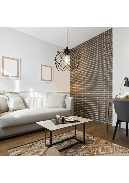 Modelight Koza Metal Üçgen - Prizma Tekli Modern Sarkıt Siyah