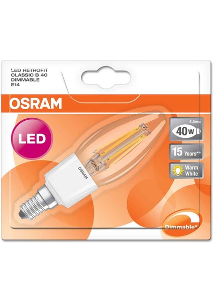 Osram Sst Clb FIL40 4.5 W Sarı Mum E14 Duy LED Ampul