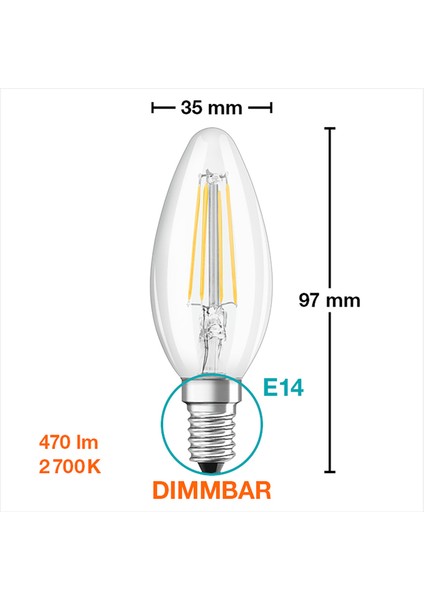 Osram Sst Clb FIL40 4.5 W Sarı Mum E14 Duy LED Ampul modelleri