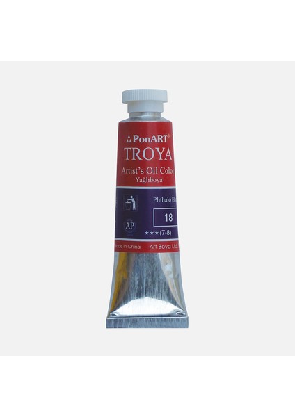 Ponart Troya Yağlı Boya Tüp 18 Phtalo Blue 37 ml