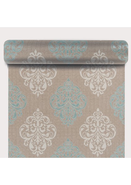 Golden Kareli Damask Desenli Duvar Kağıdı Turkuaz 52 cm x 10 M fiyatları