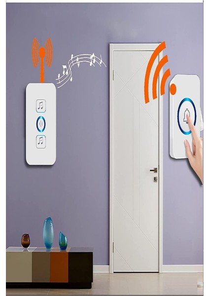 Kablosuz Kapı Zili Priz Tipi – 32 Melodili, 433MHZ, Tak-Çalıştır, LED Göstergeli, Beyaz Zil Seti modelleri